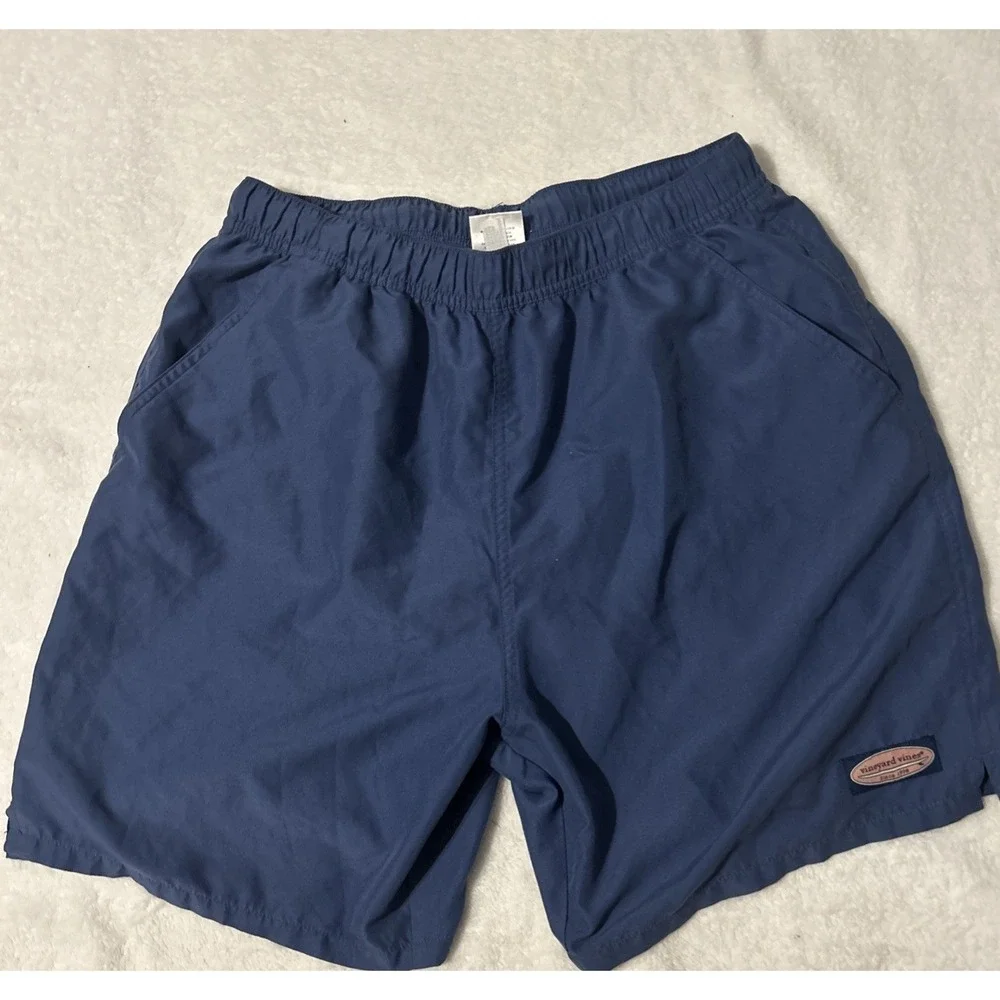 Vineyard Vines Shorts Mens Medium Blue Stripe Swim Surf Beach Board Trunks